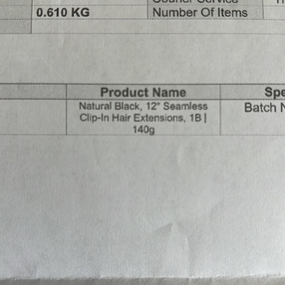 Milk + Blush 12” Seamless Clip-In Hair Extensions, 140g, Natural Black. New. - Picture 5 of 8